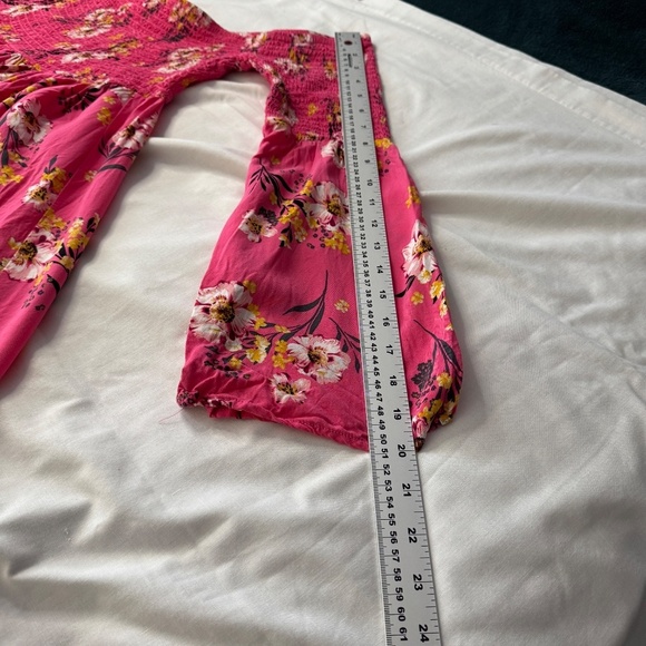 Torrid 00 Women's Pink Floral Off-Shoulder Mini Fit & Flare Dress M/L Summer - Picture 11 of 12